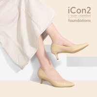 mamian/iCon2 Foundations:ポインテッドトゥ5cmヒールベージュパンプス/504770560