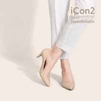 mamian/iCon2 Foundations:ポインテッドトゥ7cmヒールベージュパンプス/504770561