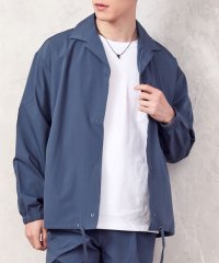 TopIsm/シャツ メンズ オープンカラー シャツジャケット 長袖 撥水加工 ストレッチ 冷感素材 無地 ワイドシルエット/504772393