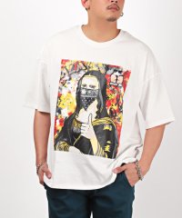 LUXSTYLE/モナリザグラフィティアートTシャツ/Tシャツ メンズ 半袖 モナリザ コラージュ グラフィック プリント ビッグシルエット/504775169