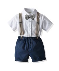 CLARAH　kids/フォーマル 4点セット キッズ パンツ サスペンダー シャツ 蝶ネクタイ セットアップ 男の子 子供服 ハーフパンツ/504775545