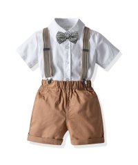 CLARAH　kids/フォーマル 4点セット キッズ パンツ サスペンダー シャツ 蝶ネクタイ セットアップ 男の子 子供服 ハーフパンツ/504775545