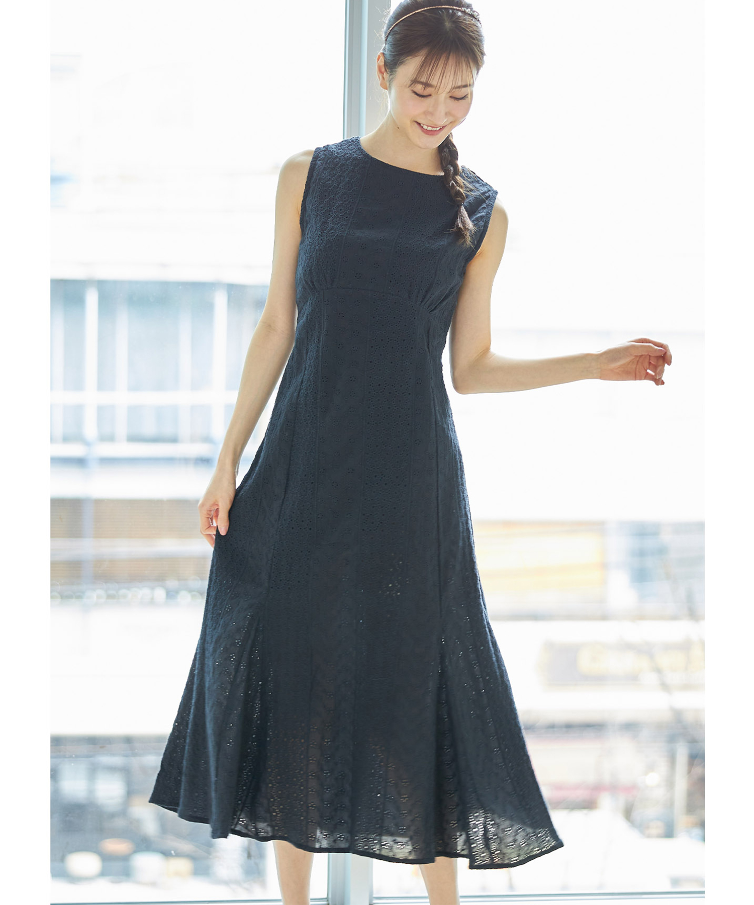 apolina 24SS ノースリーブ ワンピース セール】スポーティラインノースリワンピース（ワンピース
