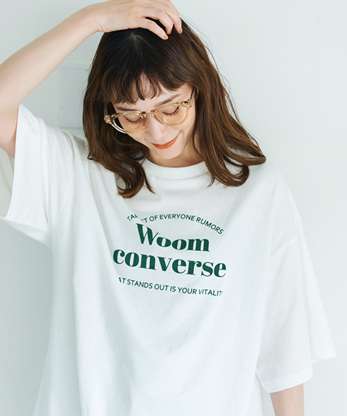 セール】【5部丈】ビッグシルエットロゴプリントTシャツ