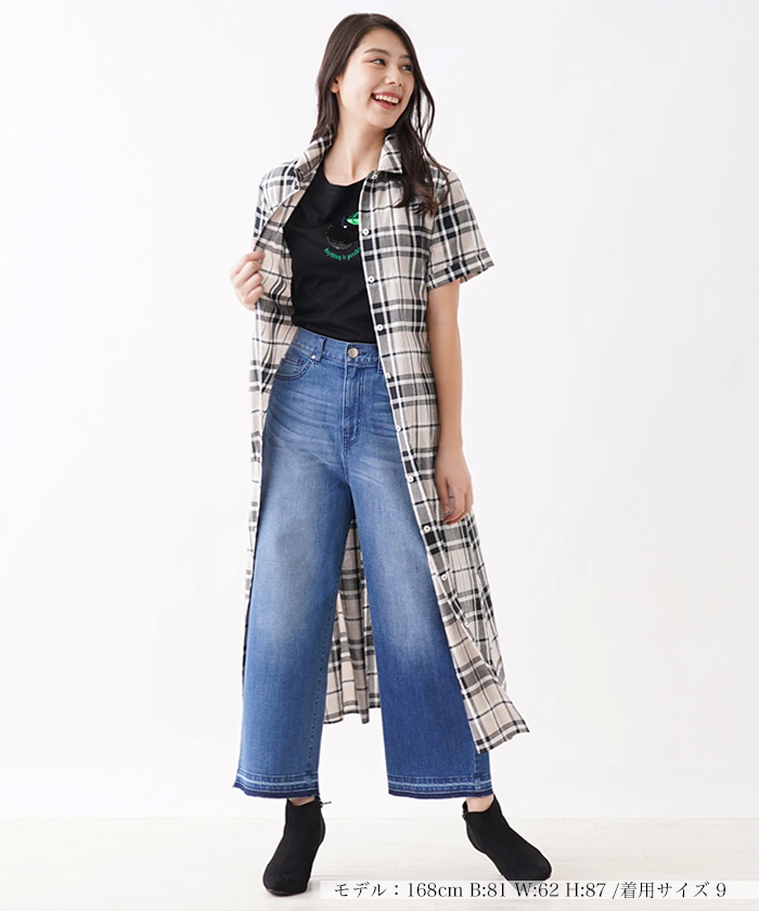 セール 47%OFF】ベルト付きチェック柄シャツワンピ-ス【CoC by CARA O