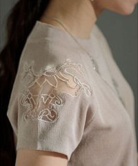 Sawa a la mode/オーナメント刺繍のサマーニット/504777608