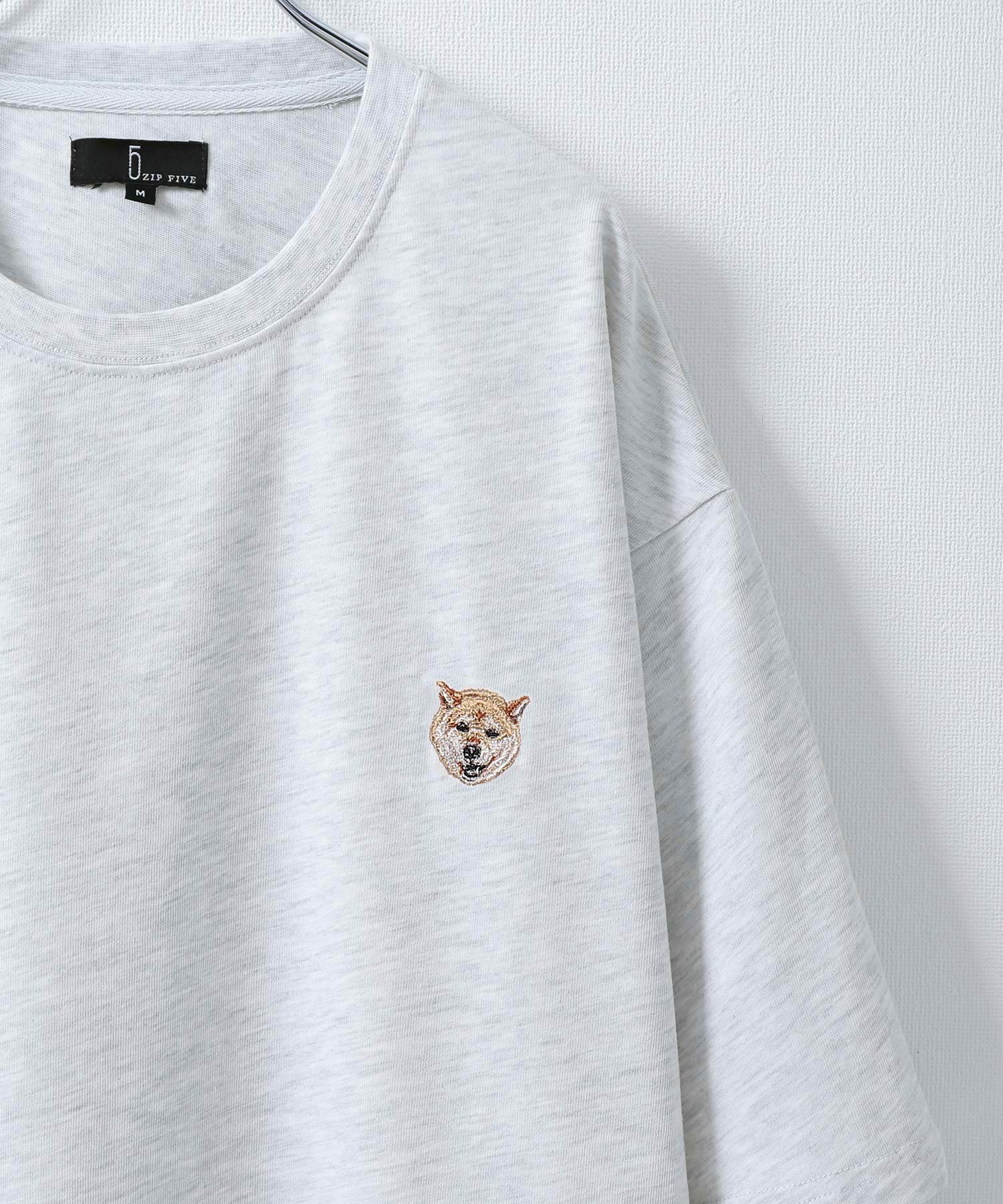 セール16%OFF】動物ワンポイント刺繍半袖Tシャツ/ネコ/イヌ/クマ