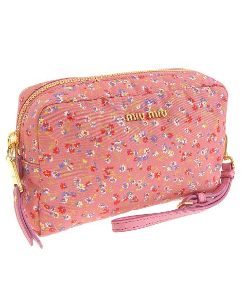 美品】miu miu(ミュウ ミュウ)エナメルポーチ 際どく 美品】miu miu(ミュウ ミュウ)エナメルポーチ 際どく