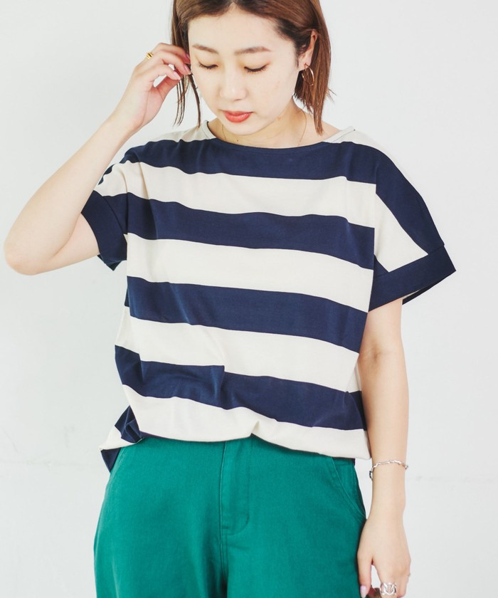 【セール20%OFF】【WEB限定】人気のボーダーを半袖でも提案