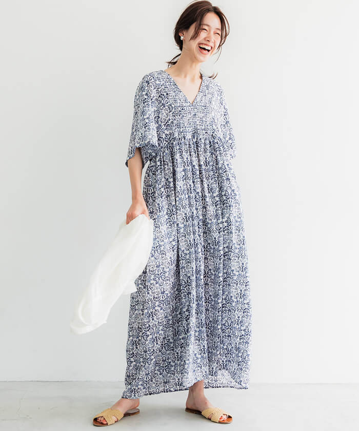 新品未使用 CHACOK シャコック Vネック シフォン ワンピース 新品未使用 CHACOK シャコック Vネック シフォン ワンピース