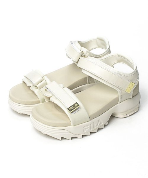 セール Disruptor Wedge Sandal Lux White Gold フィラ シューズ Fila Shoes D Fashion