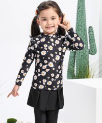 TeddyShop/テディショップ Teddyshop キッズ水着 長袖フローラル柄トップス+スカート付きレギンス 上下2点セット/504783154