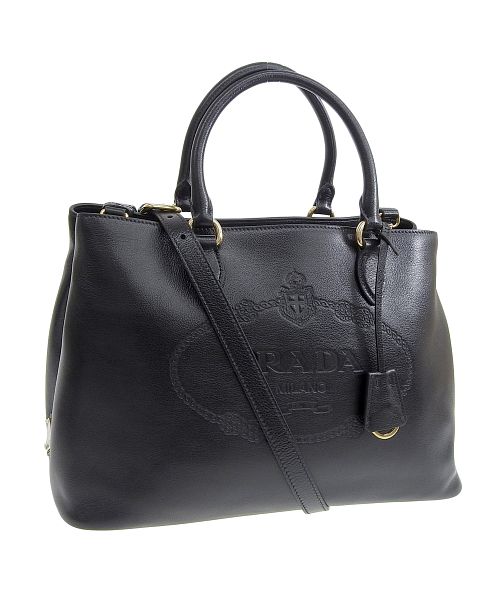 PRADA GLACE CALF ハンドバッグ Prada Glace Calf Leather Satchel Bag in Black Nero | eBay