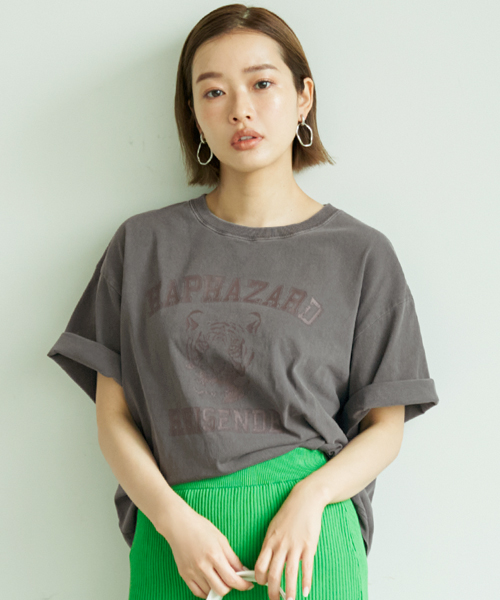 古着風ピグメント英字プリントTシャツ(504710684) | コカ(coca