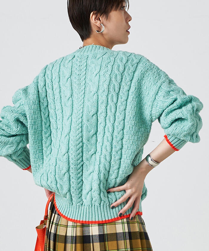 本日のみ¥16,150！Y's アランケーブルニットベスト SHIPS any別注】Oldderby Knitwear: オーバー アラン ケーブル