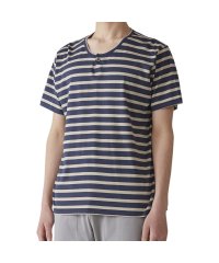 EPOCA UOMO/ エポカ ウォモ EPOCA UOMO Tシャツ 半袖 カットソー メンズ ヘンリーネック ボーダー コットン シルク ベージュ オリーブ 0384－36/504785987