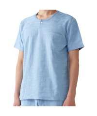 EPOCA UOMO/ エポカ ウォモ EPOCA UOMO Tシャツ 半袖 カットソー メンズ ヘンリーネック ネイビー ライトブルー 0386－36/504785989