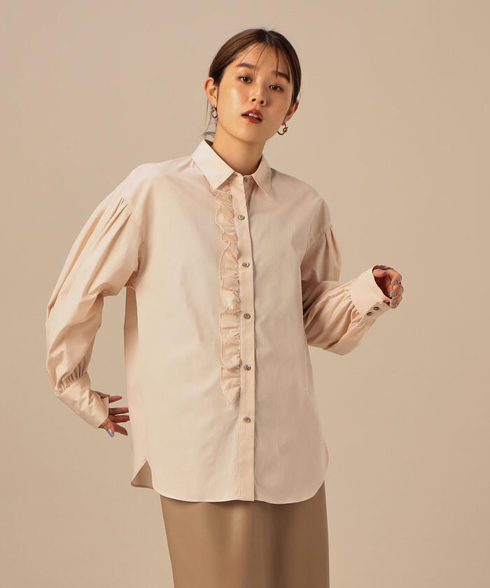 ノーリーズ Nolley's ソフィー 25SS フリルブラウス 長袖 38 白 ホワイト /AT ■OS レディース セール 50%OFF】前立てフリルシャツ(504773789) | ノーリーズ