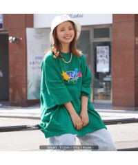 1111clothing/モンスターシルエット tシャツ メンズ オーバーサイズ tシャツ レディース ビッグtシャツ 綿100% トップス 半袖 カットソー ビッグt バックプリント /504793020