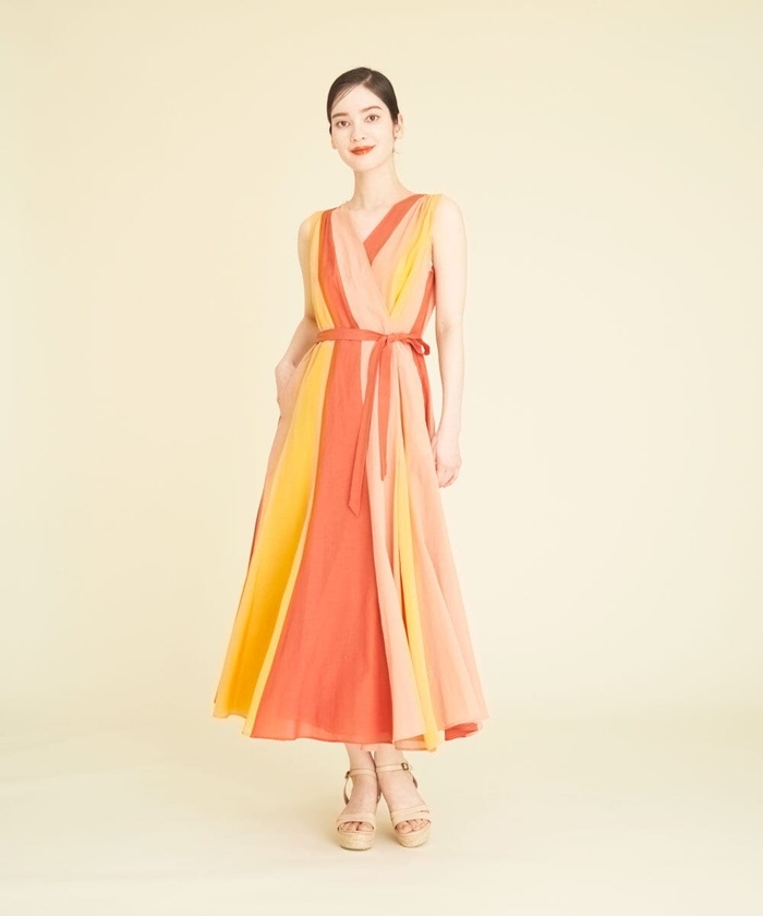 2021 美品 シビラ ラップジャージードレス カシュクール ワンピース 2 シビラ(sybilla)Lカシュクールワンピース Sybilla - 2021 美品