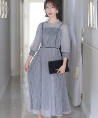 PourVous/プールヴー PourVous リーフ柄レースパーティードレスセレモニーミモレ丈&七分袖結婚式フォーマル ワンピース 20代 30代 40代/504786299