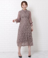 Lace Ladies/レースレディース Lace Ladies シフォン袖レースロングワンピースドレス/504794593
