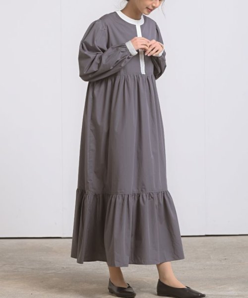 セール バンドカラークレリックワンピース アールピーエス Rps D Fashion セール バンドカラークレリックワンピース アールピーエス Rps D Fashion