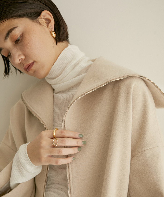 セール 50%OFF】WOOLLETジップショートコート(504803057 セール 50%OFF】WOOLLETジップショートコート(504803057