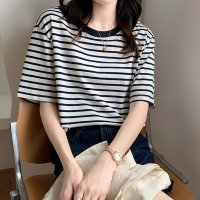 miniministore/カラーボーダー Tシャツ レディース半袖/504810120