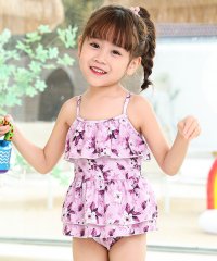 TeddyShop/テディショップ Teddyshop キッズ水着 小花柄ティアードフリルワンピ風フレアオールインワンスイムウェア【返品不可商品】/504814199