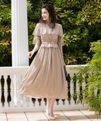 DRESS+/ワンピース　披露宴 結婚式 レース シフォン 　パーティードレス /504816121