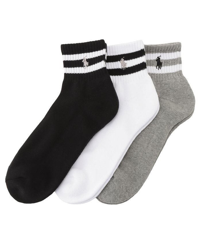 7021円 【有名人芸能人】 ラルフローレン メンズ 靴下 アンダーウェア 3 Pack Embroidered Socks
