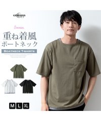  GENELESS/ジェネレス GENELESS tシャツ メンズ 半袖 重ね着風 フェイクレイヤード 半袖tシャツ オーバーサイズ ゆったり トップス/504817420
