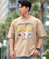 CavariA/CavariA カリフォルニアイラストクルーネック半袖ビッグTシャツ メンズ ブランド オシャレ 大人 半袖 トップス ロゴ プリント ロゴ カリフォルニア サ/504821775