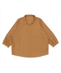 TOKYO SHIRTS/八分袖 スキッパーチュニック ダークベージュ系/504822340