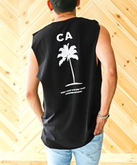 LUXSTYLE/CALIFORNIAバックプリントカットオフノースリーブTシャツ/ノースリーブ Tシャツ メンズ ロゴ バックプリント カットオフ/504823054