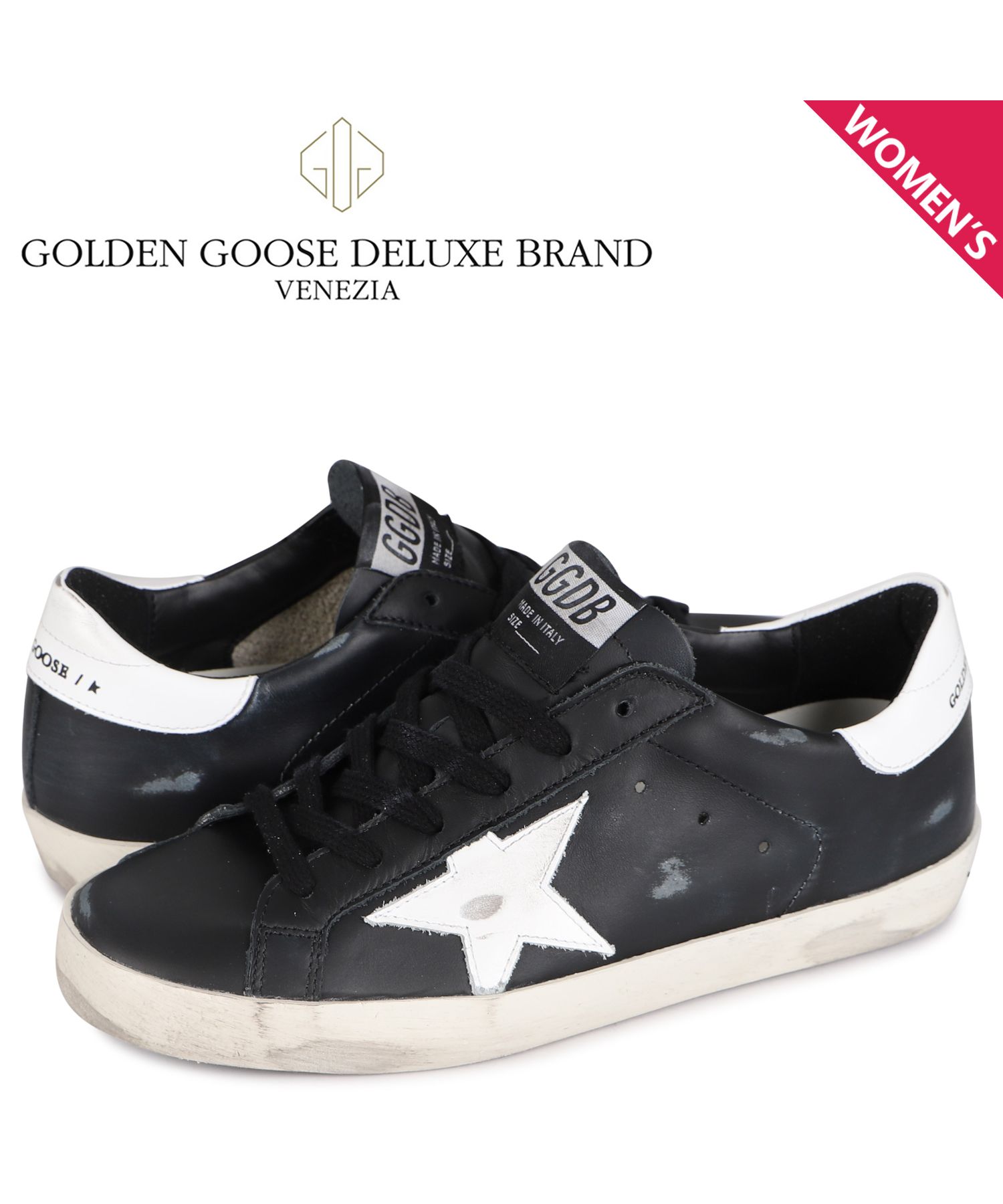ゴールデングース Golden Goose スニーカー スーパースター レディース SUPER STAR ブラック 黒  GWF00101.F000321.802(504823891) | ゴールデングース(GoldenGoose) - d fashion