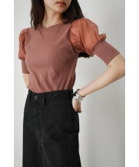 AZUL by moussy/SHEER SLEEVE PUFF TOPS/504824621
