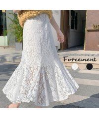 Forcement/フォースメント Forcement 総レースミドル丈スカート/504826230