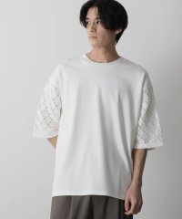 THE SHOP TK/透かし編みニットドッキングTシャツ/504828114