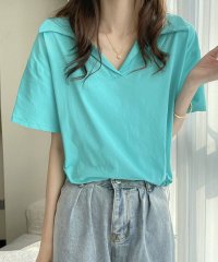 shoppinggo/ショッピングゴー shoppinggo 襟付き半袖 Tシャツ ポロシャツ クロップド丈 レディース 半袖 トップス 春夏 トップス カットソー デイリー/504829631