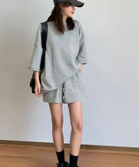 shoppinggo/ショッピングゴー shoppinggo スエットセットアップ 上下2点セット カジュアル Tシャツ セット パンツセット ショートパンツ ラウンドネック 半袖 /504829632