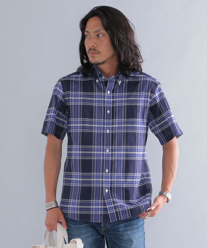セール 40%OFF】*SHIPS: ワンポイント ロゴ リネン混 マドラス