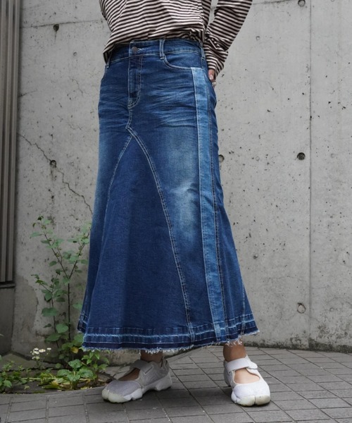 [WHO.A.U] Denim Wrap Skirt Pants / 韓国発 Denim Wrap Skirt Pants - 후아유닷컴