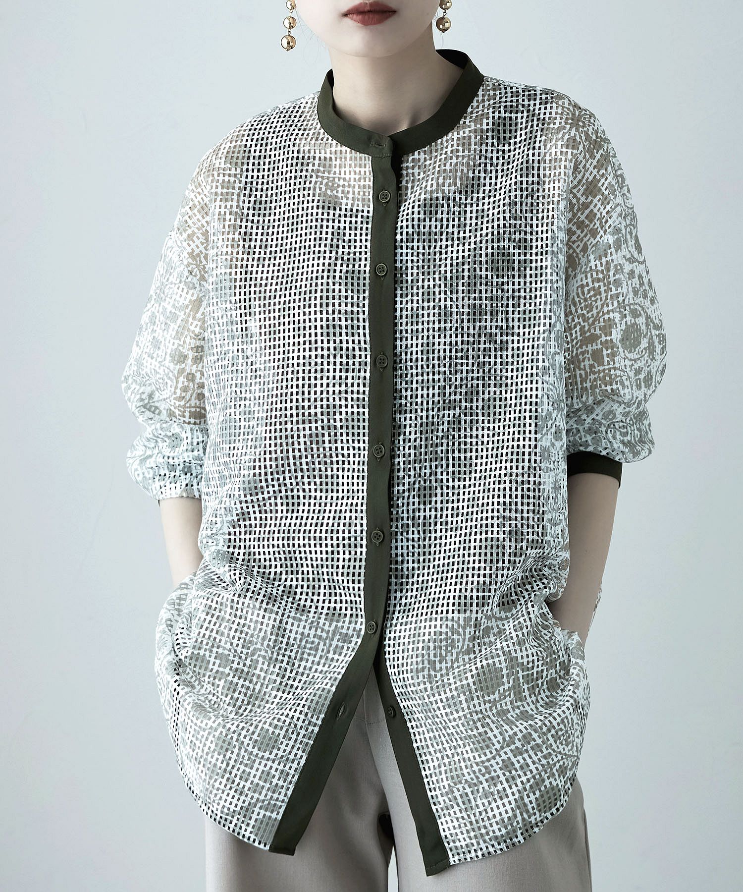 ブラウス シャツ レース×メッシュトップス レディース antiqua ブラウス シャツ メッシュレーストップス レディース