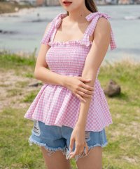 Lace Ladies/レースレディース Lace Ladies デニムパンツ付き シャーリングトップスセパレート3点セット水着【返品不可商品】/504835147