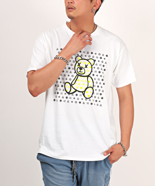 【COOL】しろくま柄Tシャツ& ショットパンツ T-ADJUST-SLITS-R17 Tシャツ｜ホワイト｜メンズ｜DIESEL