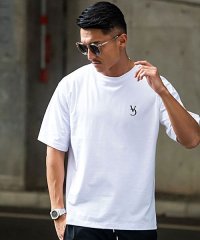 CavariA/C.V.R.A サテン刺繍バックロゴプリント半袖ビッグTシャツ メンズ 半袖 大きいサイズ オーバーサイズ ロゴ プリント ブラック ホワイト 黒 白 春 夏 /504835844