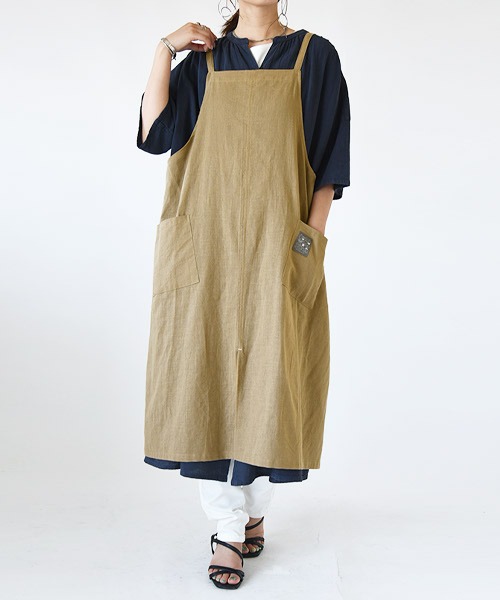 ハンドメイドおしゃれ大人可愛いエプロン 被りジャンスカタイプ ハンドメイドおしゃれ大人可愛いエプロン 被りジャンスカタイプ