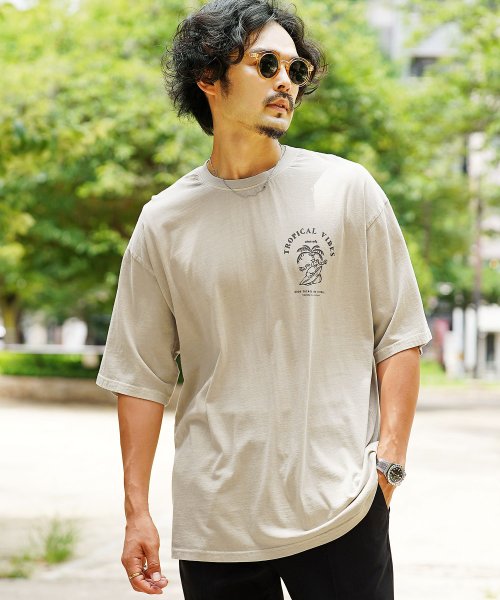 ピグメントプリントtシャツ Tシャツ メンズ おしゃれ ティーシャツ 半袖 カットソー トップス プリント ジギーズショップ Jiggys Shop D Fashion